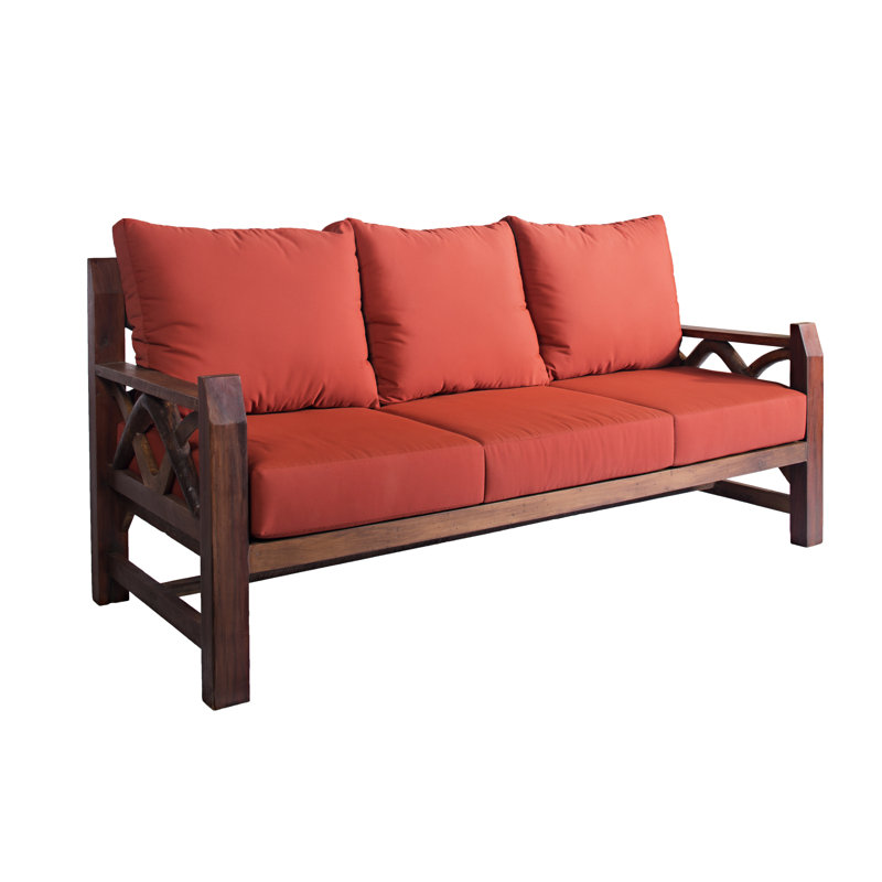 Home and Garden Direct teak outdoor 3 seater sofa with sunbrella cushions